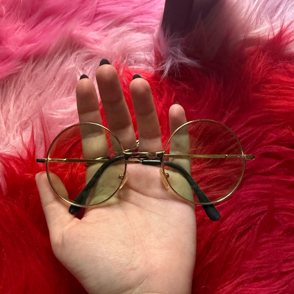 CIRCLE FRAME GREEN LENS COSTUME SUNGLASSES